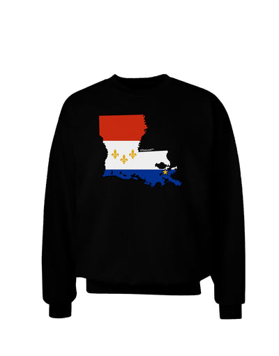 New Orleans Louisiana Flag Adult Dark Sweatshirt-Sweatshirts-TooLoud-Black-Small-Davson Sales