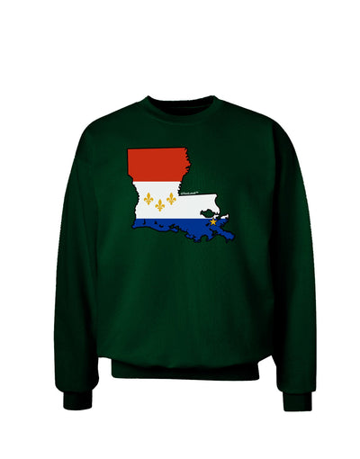 New Orleans Louisiana Flag Adult Dark Sweatshirt-Sweatshirts-TooLoud-Deep-Forest-Green-Small-Davson Sales