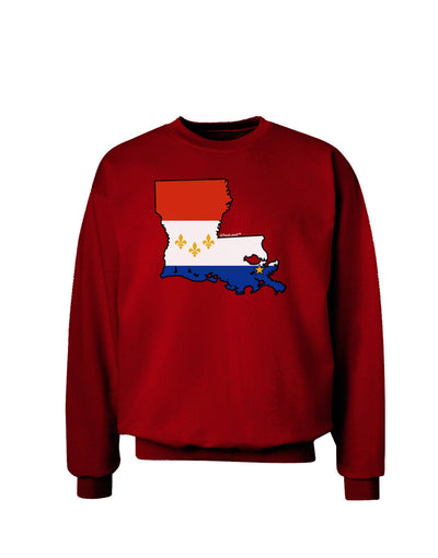 New Orleans Louisiana Flag Adult Dark Sweatshirt-Sweatshirts-TooLoud-Deep-Red-Small-Davson Sales