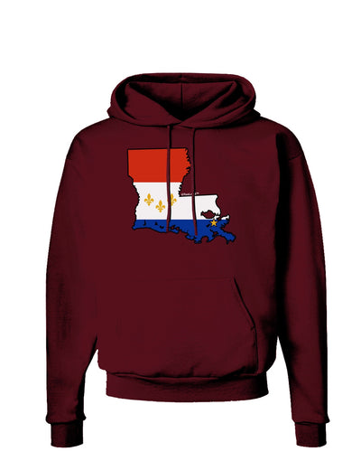 New Orleans Louisiana Flag Dark Hoodie Sweatshirt-Hoodie-TooLoud-Maroon-Small-Davson Sales