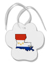 New Orleans Louisiana Flag Paw Print Shaped Ornament-Ornament-TooLoud-White-Davson Sales