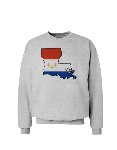 New Orleans Louisiana Flag Sweatshirt-Sweatshirts-TooLoud-AshGray-Small-Davson Sales