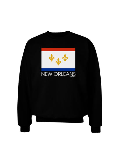 New Orleans Louisiana Flag Text Adult Dark Sweatshirt-Sweatshirts-TooLoud-Black-Small-Davson Sales