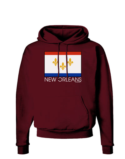 New Orleans Louisiana Flag Text Dark Hoodie Sweatshirt-Hoodie-TooLoud-Maroon-Small-Davson Sales