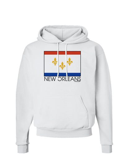 New Orleans Louisiana Flag Text Hoodie Sweatshirt-Hoodie-TooLoud-White-Small-Davson Sales