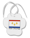 New Orleans Louisiana Flag Text Paw Print Shaped Ornament-Ornament-TooLoud-White-Davson Sales