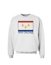 New Orleans Louisiana Flag Text Sweatshirt-Sweatshirts-TooLoud-White-Small-Davson Sales