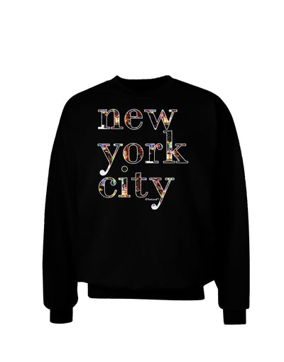 New York City - City Lights Adult Dark Sweatshirt by TooLoud-Sweatshirts-TooLoud-Black-Small-Davson Sales