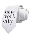 New York City - City Lights Printed White Necktie by TooLoud