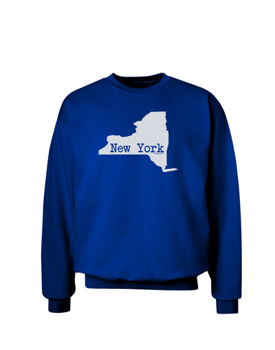 New York - United States Shape Adult Dark Sweatshirt by TooLoud-Sweatshirts-TooLoud-Deep-Royal-Blue-Small-Davson Sales