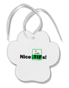 Nice Tifs Paw Print Shaped Ornament by TooLoud-Ornament-TooLoud-White-Davson Sales