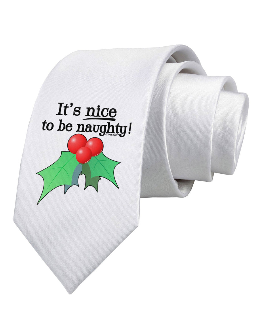 Nice to be Naughty Printed White Necktie