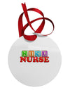 Nicu Nurse Circular Metal Ornament-Ornament-TooLoud-White-Davson Sales