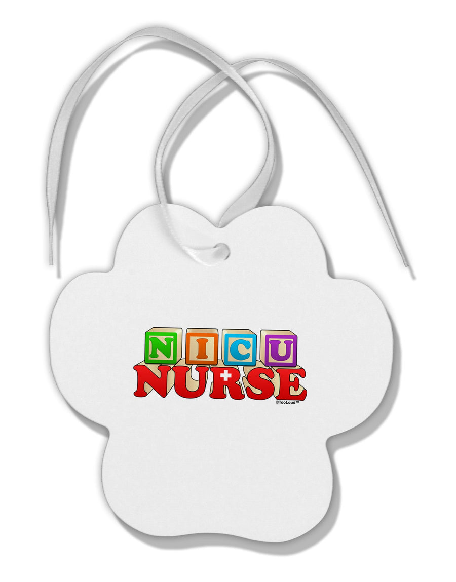 Nicu Nurse Paw Print Shaped Ornament-Ornament-TooLoud-White-Davson Sales