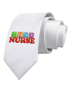 Nicu Nurse Printed White Necktie