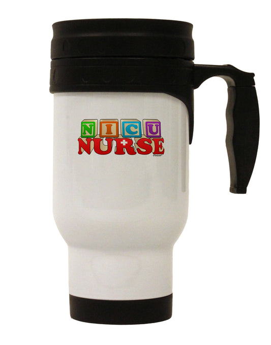 Nicu Nurse Stainless Steel 14oz Travel Mug-Travel Mugs-TooLoud-White-Davson Sales