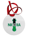 Nigeria Bobsled Circular Metal Ornament by TooLoud-Ornament-TooLoud-White-Davson Sales