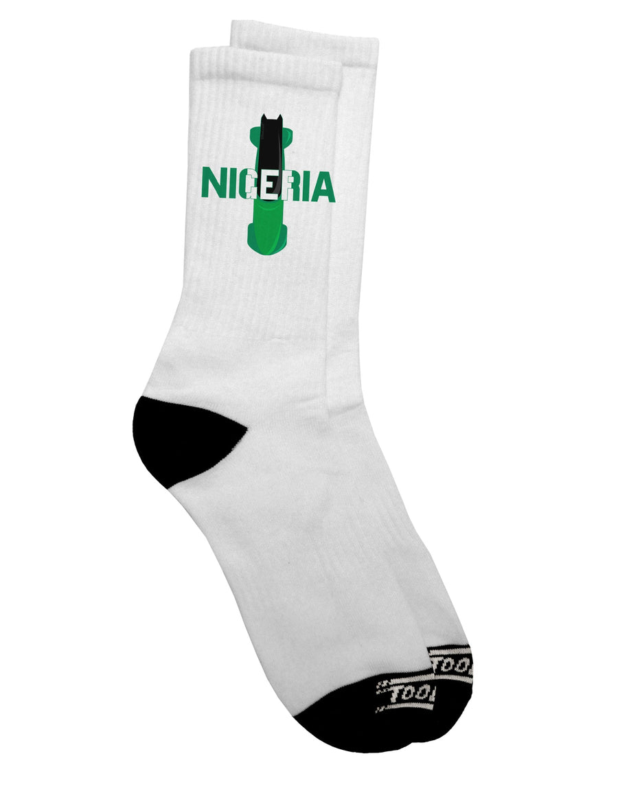 Nigeria Bobsled Crew Socks for Adults - A Must-Have for Ecommerce Enthusiasts-Socks-TooLoud-White-Ladies-4-6-Davson Sales