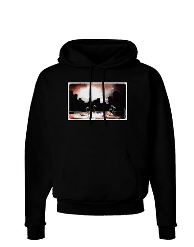 Nighttime Flamingos Dark Hoodie Sweatshirt-Hoodie-TooLoud-Black-Small-Davson Sales