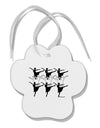 Nine Ladies Dancing Paw Print Shaped Ornament-Ornament-TooLoud-White-Davson Sales