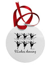 Nine Ladies Dancing Text Circular Metal Ornament-Ornament-TooLoud-White-Davson Sales