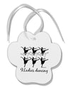 Nine Ladies Dancing Text Paw Print Shaped Ornament-Ornament-TooLoud-White-Davson Sales