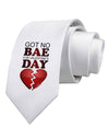 No Bae For Valentine's Day Printed White Necktie