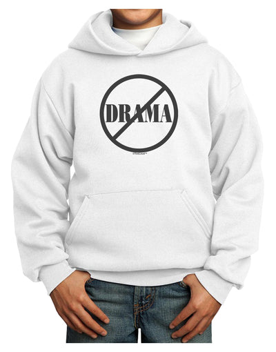 No Drama Allowed Youth Hoodie Pullover Sweatshirt-Youth Hoodie-TooLoud-White-XS-Davson Sales