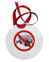 No Lionfish Circular Metal Ornament-Ornament-TooLoud-White-Davson Sales