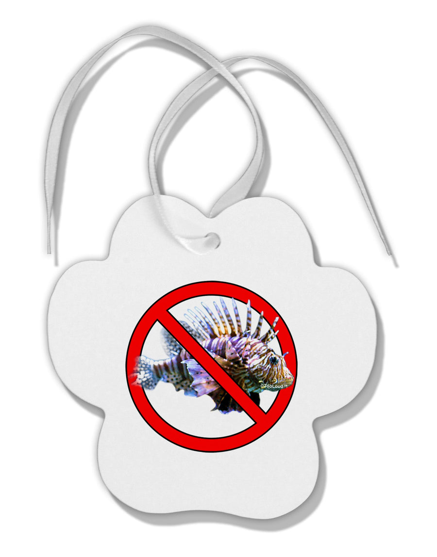 No Lionfish Paw Print Shaped Ornament-Ornament-TooLoud-White-Davson Sales