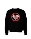 No Love Symbol Adult Dark Sweatshirt-Sweatshirts-TooLoud-Black-Small-Davson Sales