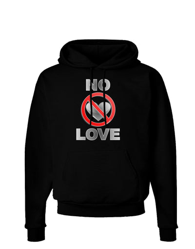 No Love Symbol with Text Dark Hoodie Sweatshirt-Hoodie-TooLoud-Black-Small-Davson Sales