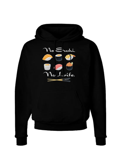 No Sushi No Life Dark Hoodie Sweatshirt-Hoodie-TooLoud-Black-Small-Davson Sales