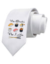 No Sushi No Life Printed White Necktie