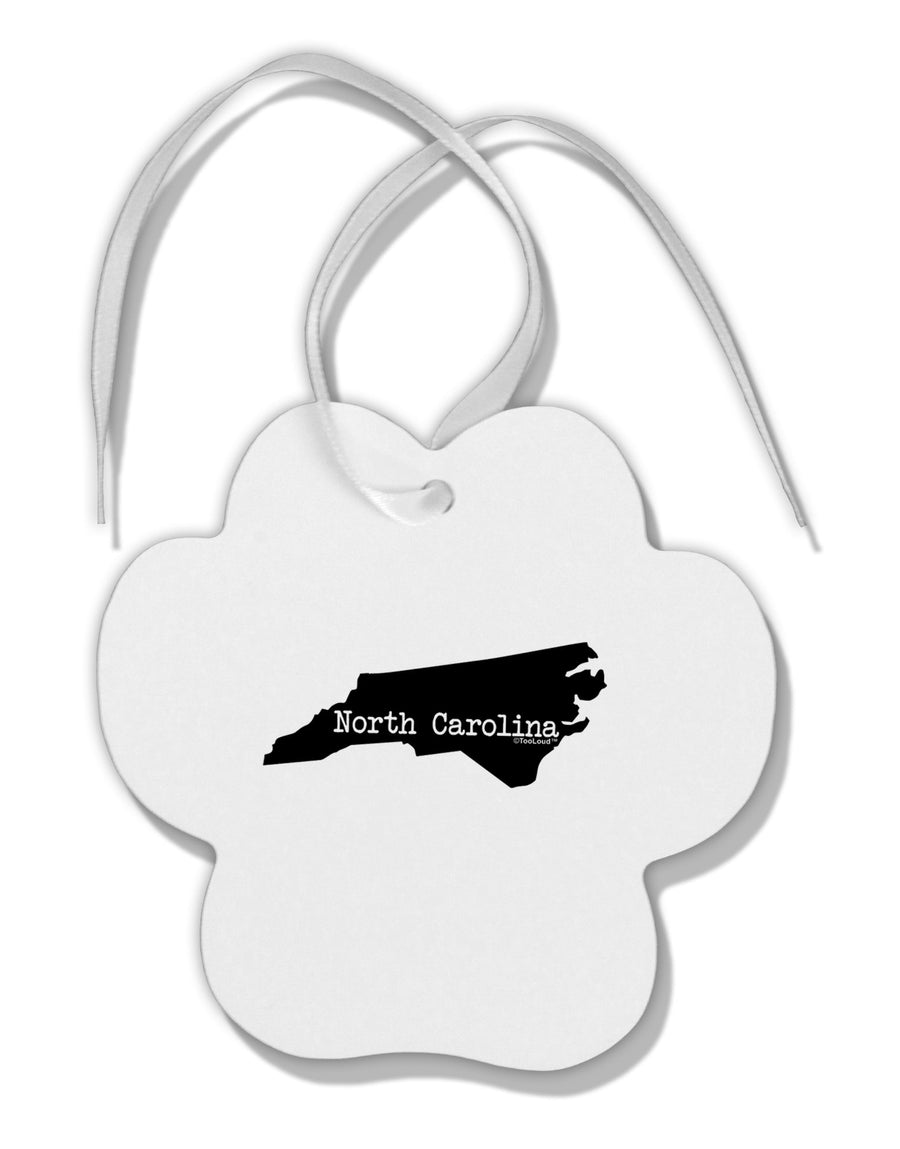 North Carolina - United States Shape Paw Print Shaped Ornament by TooLoud-Ornament-TooLoud-White-Davson Sales