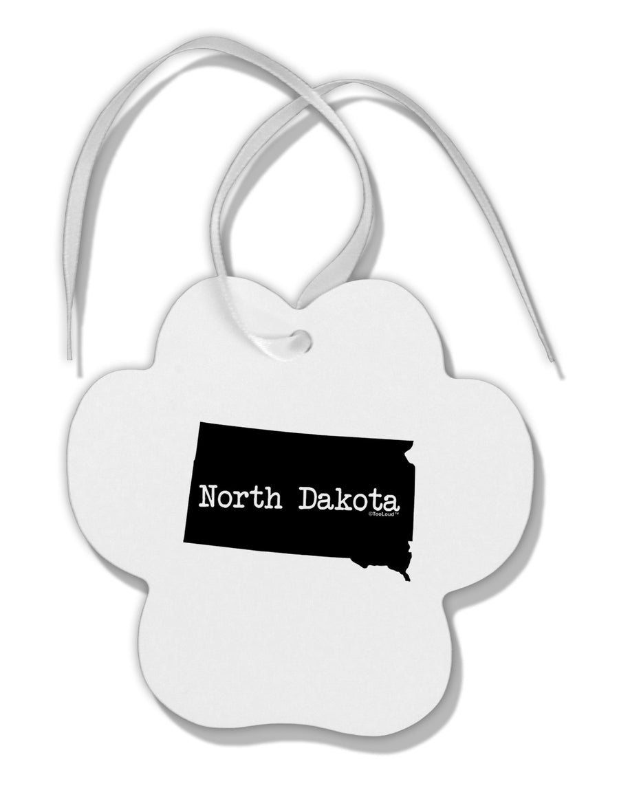 North Dakota - United States Shape Paw Print Shaped Ornament by TooLoud-Ornament-TooLoud-White-Davson Sales