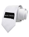 North Dakota - United States Shape Printed White Necktie by TooLoud