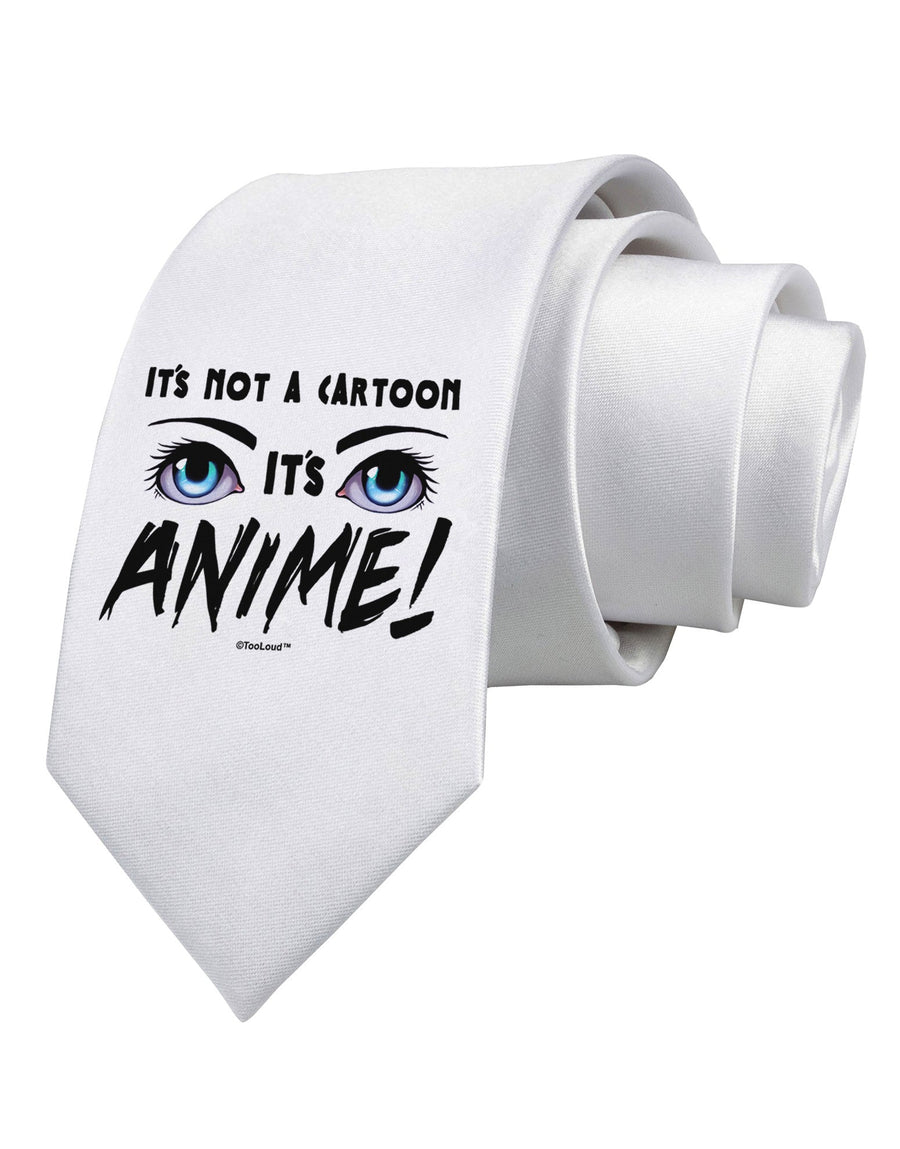 Not A Cartoon Eyes Blue Printed White Necktie