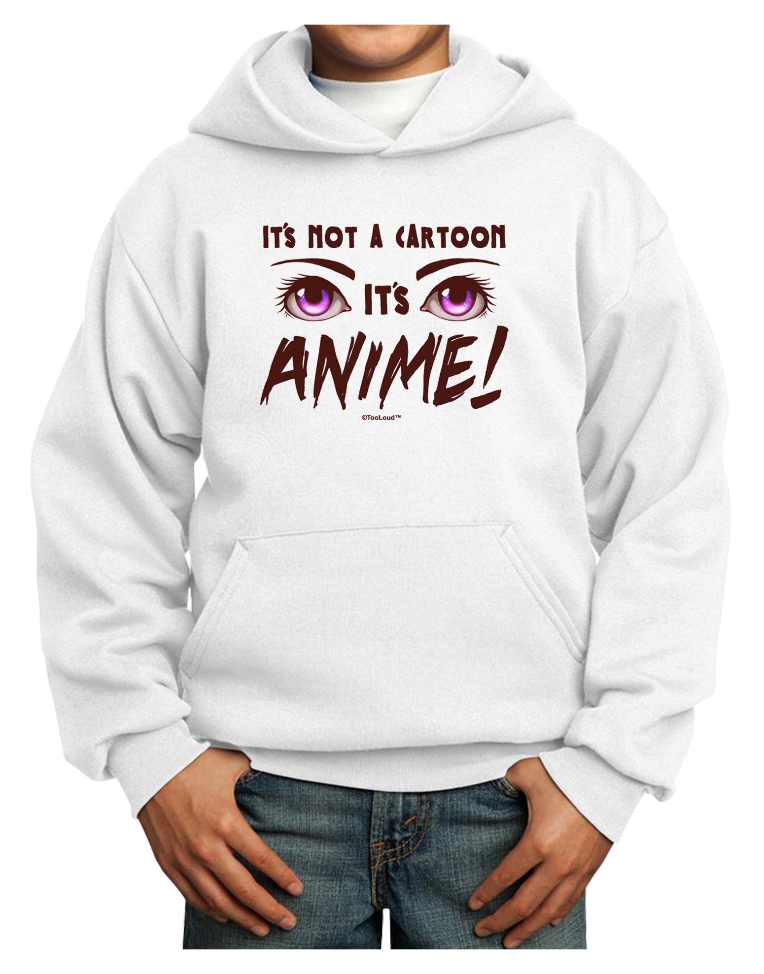 Not A Cartoon Eyes Magenta Youth Hoodie Pullover Sweatshirt-Youth Hoodie-TooLoud-White-XS-Davson Sales