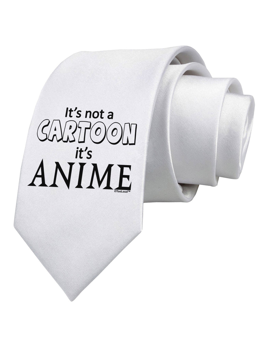 Not A Cartoon Text Printed White Necktie