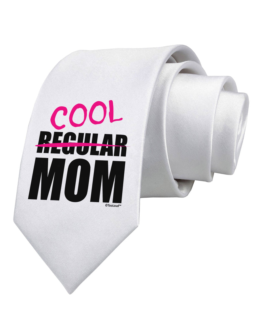 Not A Regular Mom Design Printed White Necktie by TooLoud