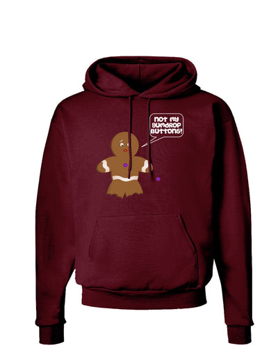 Not My Gumdrop Buttons Gingerbread Man Christmas Dark Hoodie Sweatshirt-Hoodie-TooLoud-Maroon-Small-Davson Sales