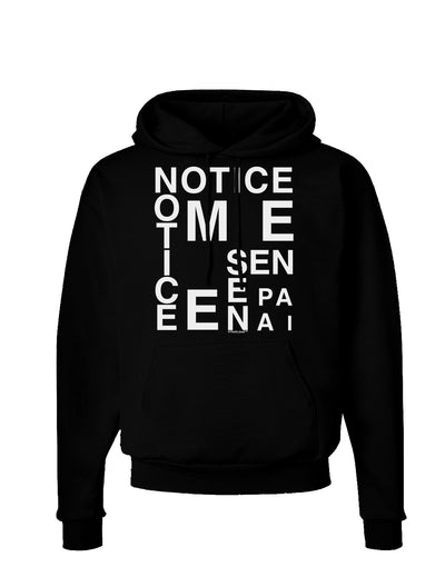 Notice Me Senpai Artistic Text Dark Hoodie Sweatshirt-Hoodie-TooLoud-Black-Small-Davson Sales