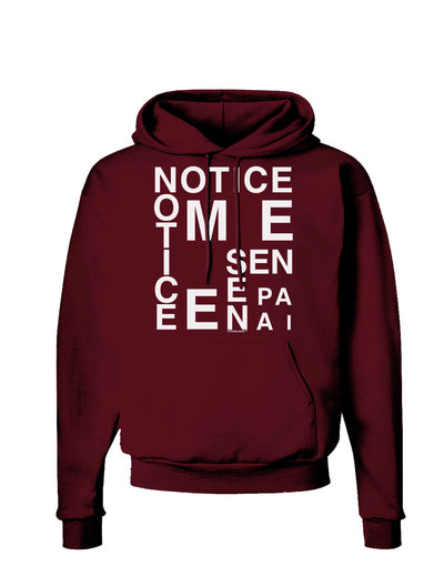 Notice Me Senpai Artistic Text Dark Hoodie Sweatshirt-Hoodie-TooLoud-Maroon-Small-Davson Sales