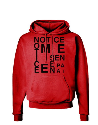 Notice Me Senpai Artistic Text Hoodie Sweatshirt-Hoodie-TooLoud-Red-Small-Davson Sales