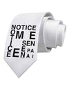 Notice Me Senpai Artistic Text Printed White Necktie