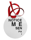 Notice Me Senpai Triangle Text Circular Metal Ornament-Ornament-TooLoud-White-Davson Sales