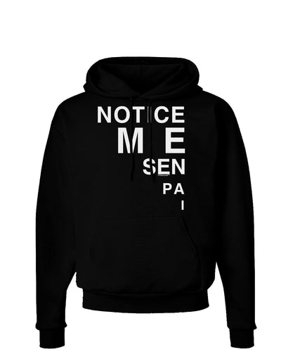 Notice Me Senpai Triangle Text Dark Hoodie Sweatshirt-Hoodie-TooLoud-Black-Small-Davson Sales