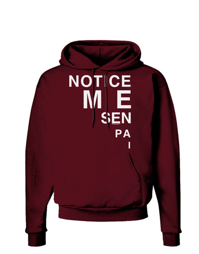 Notice Me Senpai Triangle Text Dark Hoodie Sweatshirt-Hoodie-TooLoud-Maroon-Small-Davson Sales