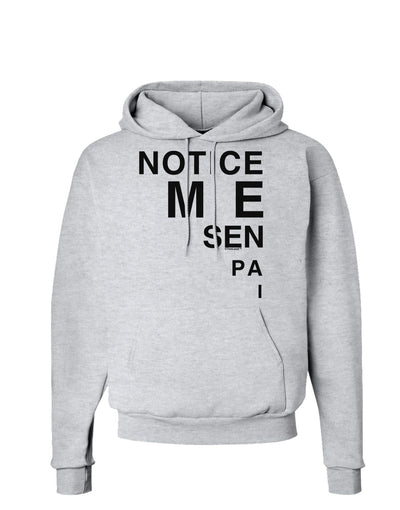 Notice Me Senpai Triangle Text Hoodie Sweatshirt-Hoodie-TooLoud-AshGray-Small-Davson Sales